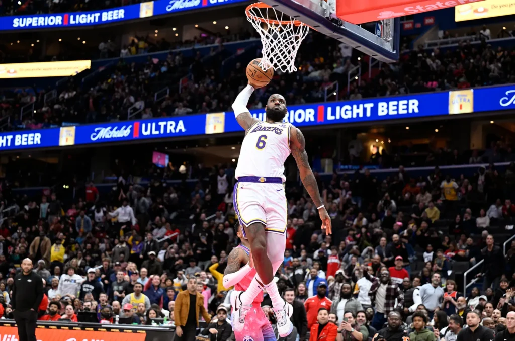 LeBron-James-of-the-Los-Angeles-Lakers-dunks-the-basketball-against-the-Washington-Wizards-at-Capital-One-Arena-December-2022